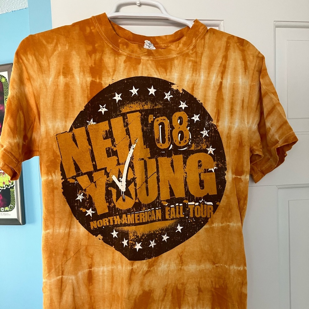2008 Neil Young Orange Tie-Dye Short Sleeve Tour T-Shirt